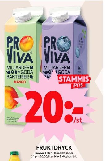 ICA Maxi Proviva fruktdryck erbjuda