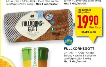 Willys Fullkornsgott bröd erbjuda