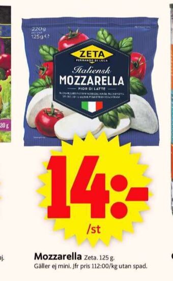 ICA Supermarket Zeta mozzarella erbjuda