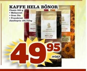 Matdax Kaffe hela bönor erbjuda