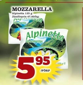 Supergrossen Mozzarella erbjuda
