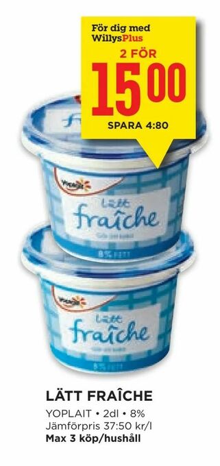 Willys Lätt fraîche erbjuda