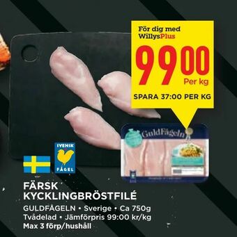 Willys Färsk kycklingbröstfilé erbjuda