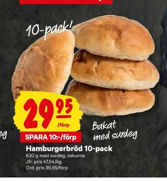 City Gross Hamburgerbröd 10-pack erbjuda