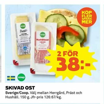 Coop Konsum Skivad ost erbjuda