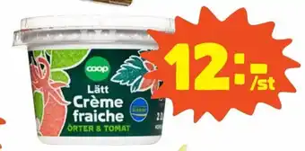 Sverige/Coop Créme Fraiche Örter & Tomat 2dl