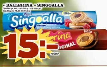 Göteborgs Kex Ballerina och Singoalla 190-210g