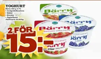 Nelins Bärry Yoghurt 250g 2,7% erbjuda