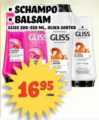 Gliss Schampo och Balsam 200-250ml