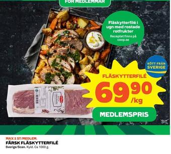 Coop Daglivs Färsk fläskytterfilé erbjuda