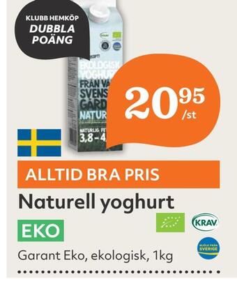 Hemköp Naturell yoghurt erbjuda