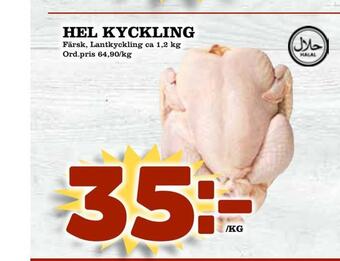 Din Mat Hel kyckling erbjuda