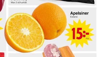Matöppet Apelsiner erbjuda