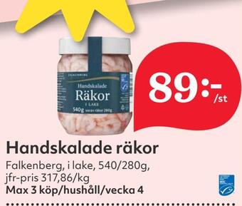 Hemköp Handskalade räkor erbjuda