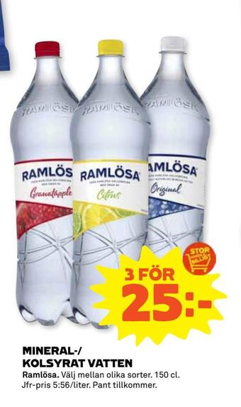 Stora Coop Mineral-/ kolsyrat vatten erbjuda