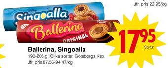 Matöppet Ballerina, singoalla erbjuda