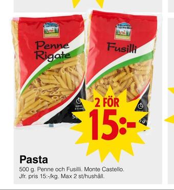 Matöppet Pasta erbjuda
