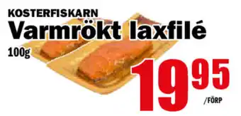 Matdax Kosterfiskarn Varmrökt laxfilé 100g erbjuda