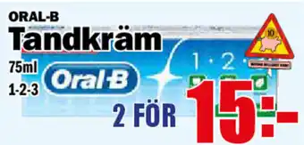 Matdax Oral-B Tandkräm 75ml 1-2-3 erbjuda