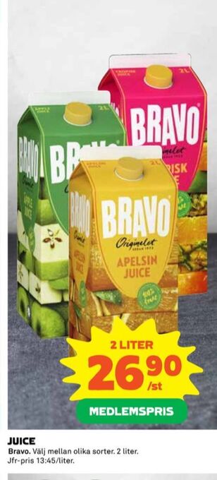 Coop Bravo juice erbjuda