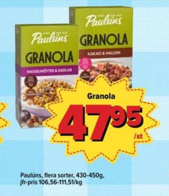 Östenssons Paulùns granola erbjuda