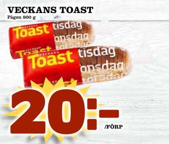 Matdax Veckans toast erbjuda