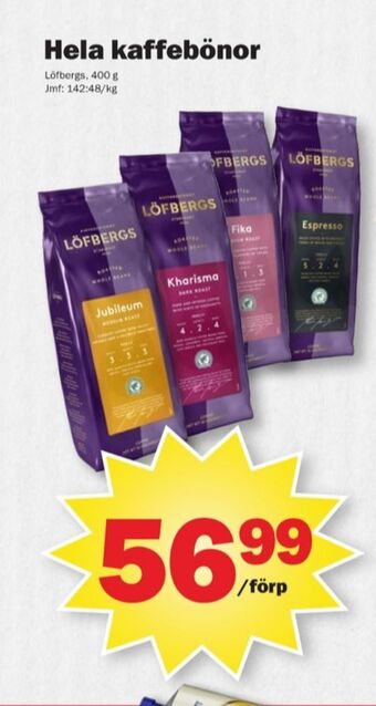 Pekås Jubileum kaffebönor erbjuda