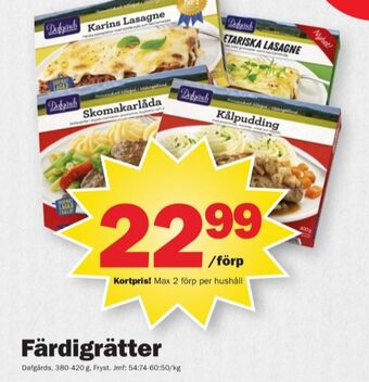 Pekås Dafgårds färdigrätter erbjuda