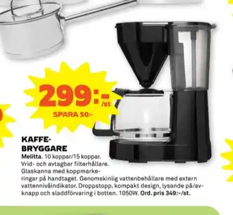 Stora Coop Melitta kaffebryggare erbjuda