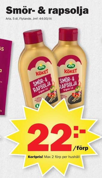 Pekås Smör- & rapsolja erbjuda