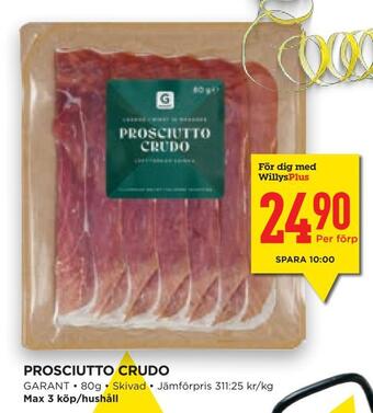 Willys Hemma Prosciutto crudo erbjuda