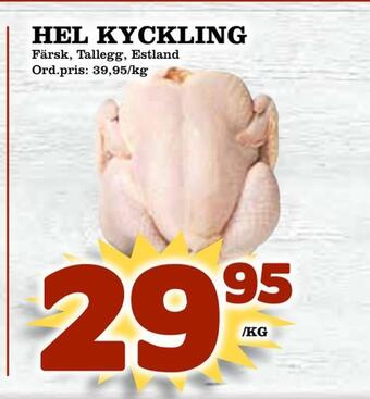 Supergrossen Hel kyckling erbjuda