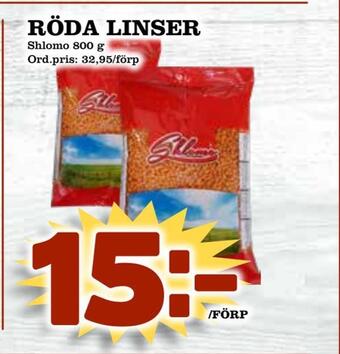 Supergrossen Röda linser erbjuda