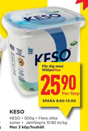 Willys Keso erbjuda