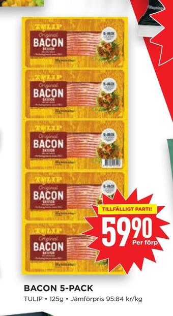 Willys Bacon 5-pack erbjuda