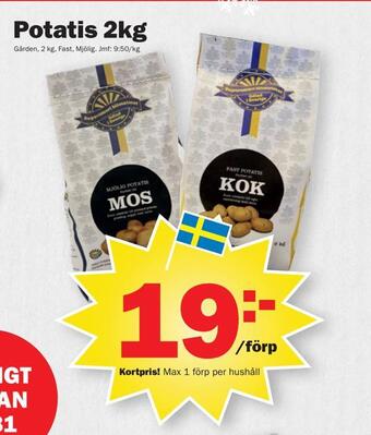 Pekås Potatis 2kg erbjuda