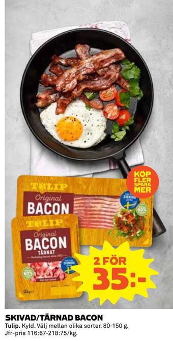 Coop Skivad/tärnad bacon erbjuda
