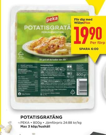 Willys Potatisgratäng erbjuda