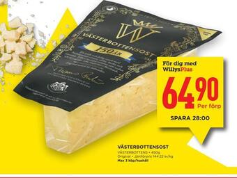 Willys Västerbottensost erbjuda