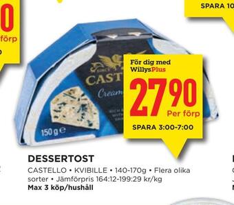 Willys Dessertost erbjuda