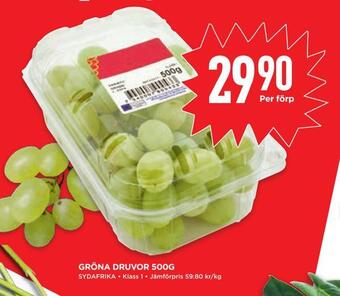 Willys Hemma Gröna druvor 500g erbjuda