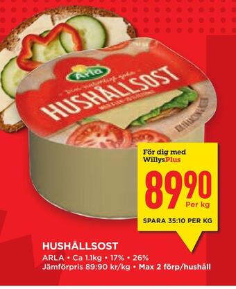 Willys Hemma Hushållsost erbjuda