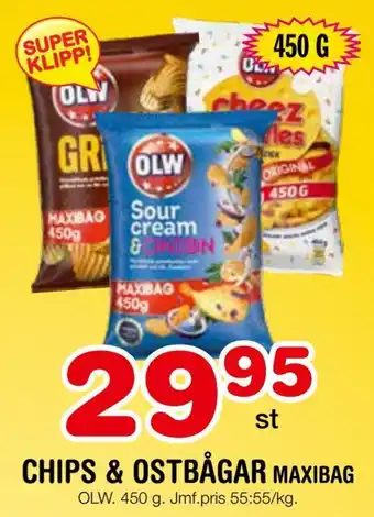 Nya Pulsen Chips & ostbågar maxibag erbjuda