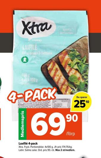 Laxfilé 4-pack