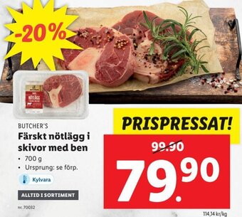 Lidl Färskt Nötlägg i Skivor Med Ben erbjuda