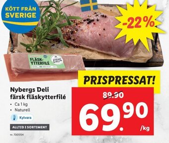 Lidl Nybergs Deli Färsk Fläskytterfilé erbjuda