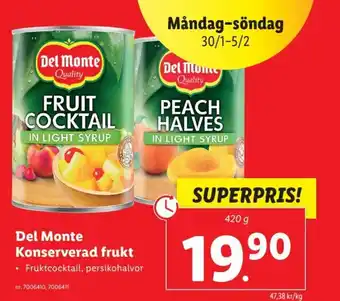 Lidl Del Monte Konserverad Frukt erbjuda