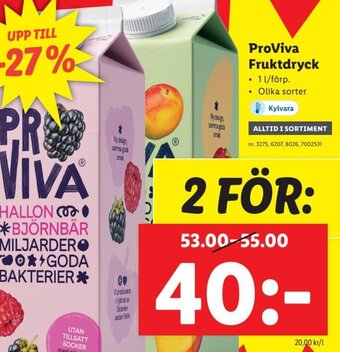 Lidl ProViva Fruktdryck erbjuda