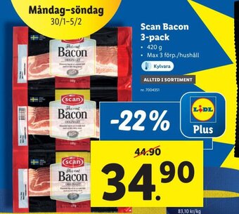 Lidl Scan Bacon 3-Pack erbjuda