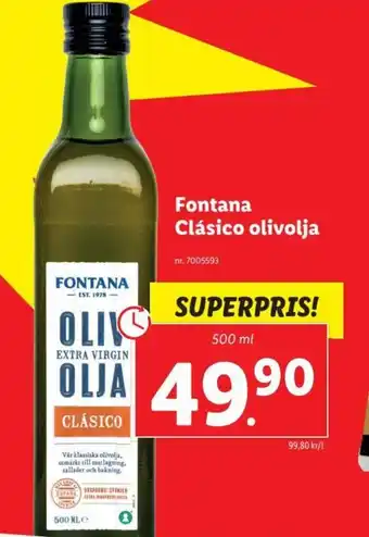 Lidl Fontana Clásico Olivolja erbjuda